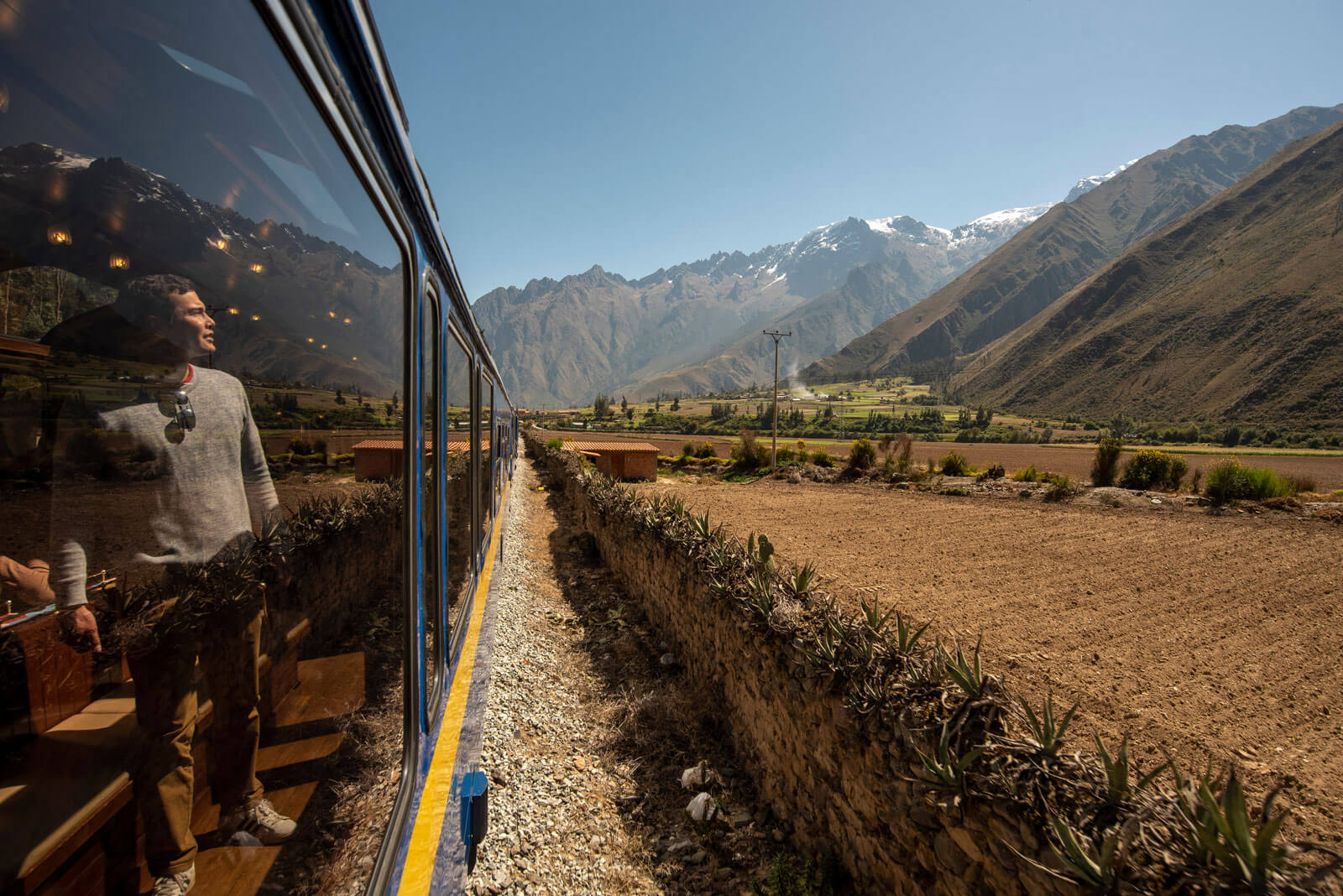 Scenic train journey through the Sacred Valley